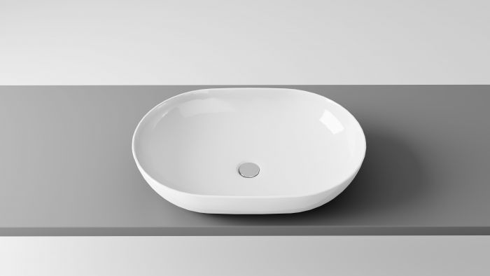 VITALLE VARDENA ROANA 60 umywalka ceramiczna nablatowa prostokątny bez otworu bez przelewu 600 x 420 x 140 mm biała